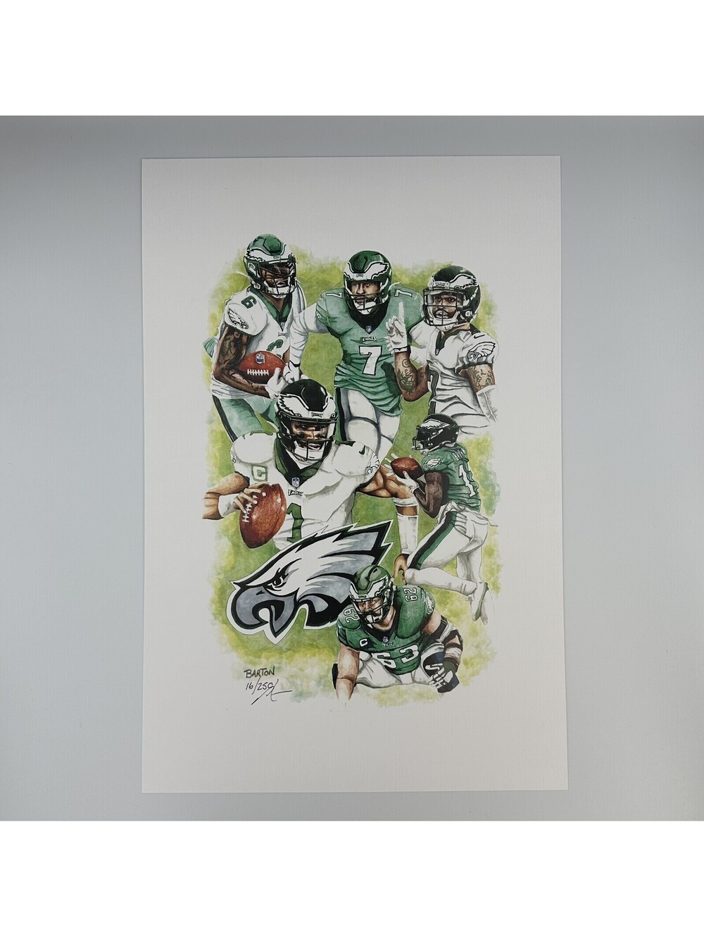 Eagles Stars Lithograph Signed by Brian Barton LE #16/250 Pristine Auction COA